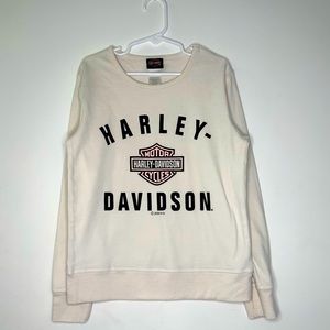 Harley Davidson girls size 10/12 light sweatshirt. No hood. Cream w/ log…